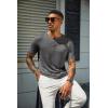 imageCOOFANDY Mens Henley Shirts Short Sleeve Casual Summer Basic T Shirt Soild Button Tee TopAdark Grey