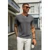 imageCOOFANDY Mens Henley Shirts Short Sleeve Casual Summer Basic T Shirt Soild Button Tee TopAdark Grey