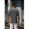 imageCOOFANDY Mens Henley Shirts Short Sleeve Casual Summer Basic T Shirt Soild Button Tee TopAdark Grey