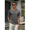imageCOOFANDY Mens Henley Shirts Short Sleeve Casual Summer Basic T Shirt Soild Button Tee TopAdark Grey