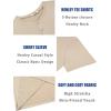 imageCOOFANDY Mens Henley Shirts Short Sleeve Casual Summer Basic T Shirt Soild Button Tee TopAlight Khaki