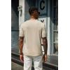 imageCOOFANDY Mens Henley Shirts Short Sleeve Casual Summer Basic T Shirt Soild Button Tee TopAlight Khaki