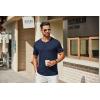 imageCOOFANDY Mens Henley Shirts Short Sleeve Casual Summer Basic T Shirt Soild Button Tee TopAnavy Blue