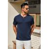 imageCOOFANDY Mens Henley Shirts Short Sleeve Casual Summer Basic T Shirt Soild Button Tee TopAnavy Blue
