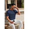 imageCOOFANDY Mens Henley Shirts Short Sleeve Casual Summer Basic T Shirt Soild Button Tee TopAnavy Blue