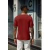 imageCOOFANDY Mens Henley Shirts Short Sleeve Casual Summer Basic T Shirt Soild Button Tee TopAwine Red