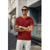 imageCOOFANDY Mens Henley Shirts Short Sleeve Casual Summer Basic T Shirt Soild Button Tee TopAwine Red