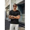 imageCOOFANDY Mens Henley Shirts Short Sleeve Casual Summer Basic T Shirt Soild Button Tee TopB2 Pack BlackArmy Green