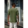 imageCOOFANDY Mens Henley Shirts Short Sleeve Casual Summer Basic T Shirt Soild Button Tee TopB2 Pack BlackArmy Green