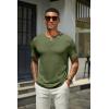 imageCOOFANDY Mens Henley Shirts Short Sleeve Casual Summer Basic T Shirt Soild Button Tee TopB2 Pack BlackArmy Green