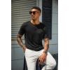 imageCOOFANDY Mens Henley Shirts Short Sleeve Casual Summer Basic T Shirt Soild Button Tee TopB2 Pack BlackArmy Green
