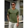 imageCOOFANDY Mens Henley Shirts Short Sleeve Casual Summer Basic T Shirt Soild Button Tee TopB2 Pack BlackArmy Green