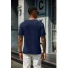 imageCOOFANDY Mens Henley Shirts Short Sleeve Casual Summer Basic T Shirt Soild Button Tee TopB2 Pack BlackNavy Blue