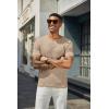 imageCOOFANDY Mens Henley Shirts Short Sleeve Casual Summer Basic T Shirt Soild Button Tee TopB2 Pack Navy BlueKhaki
