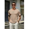 imageCOOFANDY Mens Henley Shirts Short Sleeve Casual Summer Basic T Shirt Soild Button Tee TopB2 Pack Navy BlueKhaki