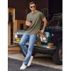 imageCOOFANDY Mens Henley Shirts Short Sleeve Casual Tee Summer Button Henley Soild T ShirtsArmy Green
