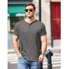 imageCOOFANDY Mens Henley Shirts Short Sleeve Casual Tee Summer Button Henley Soild T ShirtsDark Grey