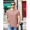imageCOOFANDY Mens Henley Shirts Short Sleeve Casual Tee Summer Button Henley Soild T ShirtsPink