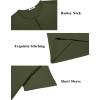 imageCOOFANDY Mens Henley Shirts Short Sleeve Collarless Button TShirt Fashion Casual Basic Tee TopsArmy Green