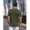 imageCOOFANDY Mens Henley Shirts Short Sleeve Collarless Button TShirt Fashion Casual Basic Tee TopsArmy Green
