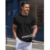 imageCOOFANDY Mens Henley Shirts Short Sleeve Collarless Button TShirt Fashion Casual Basic Tee TopsBlack