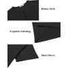 imageCOOFANDY Mens Henley Shirts Short Sleeve Collarless Button TShirt Fashion Casual Basic Tee TopsBlack