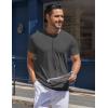 imageCOOFANDY Mens Henley Shirts Short Sleeve Collarless Button TShirt Fashion Casual Basic Tee TopsDark Grey