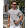 imageCOOFANDY Mens Henley Shirts Short Sleeve Collarless Button TShirt Fashion Casual Basic Tee TopsLight Grey