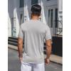 imageCOOFANDY Mens Henley Shirts Short Sleeve Collarless Button TShirt Fashion Casual Basic Tee TopsLight Grey