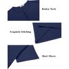 imageCOOFANDY Mens Henley Shirts Short Sleeve Collarless Button TShirt Fashion Casual Basic Tee TopsNavy Blue