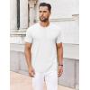 imageCOOFANDY Mens Henley Shirts Short Sleeve Collarless Button TShirt Fashion Casual Basic Tee TopsWhite