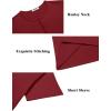 imageCOOFANDY Mens Henley Shirts Short Sleeve Collarless Button TShirt Fashion Casual Basic Tee TopsWine Red