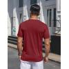 imageCOOFANDY Mens Henley Shirts Short Sleeve Collarless Button TShirt Fashion Casual Basic Tee TopsWine Red