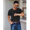 imageCOOFANDY Mens Henley Shirts Short Sleeve Fashion Casual TShirts Summer Button Basic TeeBlack