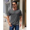 imageCOOFANDY Mens Henley Shirts Short Sleeve Fashion Casual TShirts Summer Button Basic TeeDark Grey
