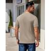 imageCOOFANDY Mens Henley Shirts Short Sleeve Fashion Casual TShirts Summer Button Basic TeeKhaki