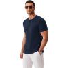 imageCOOFANDY Mens Henley Shirts Short Sleeve Fashion Casual TShirts Summer Button Basic TeeNavy Blue