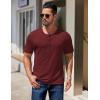 imageCOOFANDY Mens Henley Shirts Short Sleeve Fashion Casual TShirts Summer Button Basic TeeWine Red
