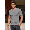 imageCOOFANDY Mens Henley Shirts Short Sleeve Ribbed Stretch TShirt Casual Summer Basic TeeDark Grey