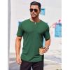 imageCOOFANDY Mens Henley Shirts Short Sleeve Ribbed Stretch TShirt Casual Summer Basic TeeGreen