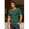 imageCOOFANDY Mens Henley Shirts Short Sleeve Ribbed Stretch TShirt Casual Summer Basic TeeGreen