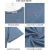 imageCOOFANDY Mens Henley Shirts Short Sleeve Ribbed Stretch TShirt Casual Summer Basic TeeGrey Blue