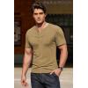 imageCOOFANDY Mens Henley Shirts Short Sleeve Ribbed Stretch TShirt Casual Summer Basic TeeKhaki