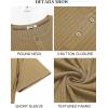 imageCOOFANDY Mens Henley Shirts Short Sleeve Ribbed Stretch TShirt Casual Summer Basic TeeKhaki