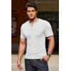 imageCOOFANDY Mens Henley Shirts Short Sleeve Ribbed Stretch TShirt Casual Summer Basic TeeWhite