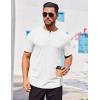imageCOOFANDY Mens Henley Shirts Short Sleeve Ribbed Stretch TShirt Casual Summer Basic TeeWhite