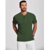 imageCOOFANDY Mens Henley Shirts Short Sleeve Ribbed TShirts Bodybuilding Workout Tee ShirtsArmy Green