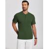 imageCOOFANDY Mens Henley Shirts Short Sleeve Ribbed TShirts Bodybuilding Workout Tee ShirtsArmy Green
