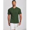 imageCOOFANDY Mens Henley Shirts Short Sleeve Ribbed TShirts Bodybuilding Workout Tee ShirtsArmy Green