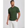 imageCOOFANDY Mens Henley Shirts Short Sleeve Ribbed TShirts Bodybuilding Workout Tee ShirtsArmy Green